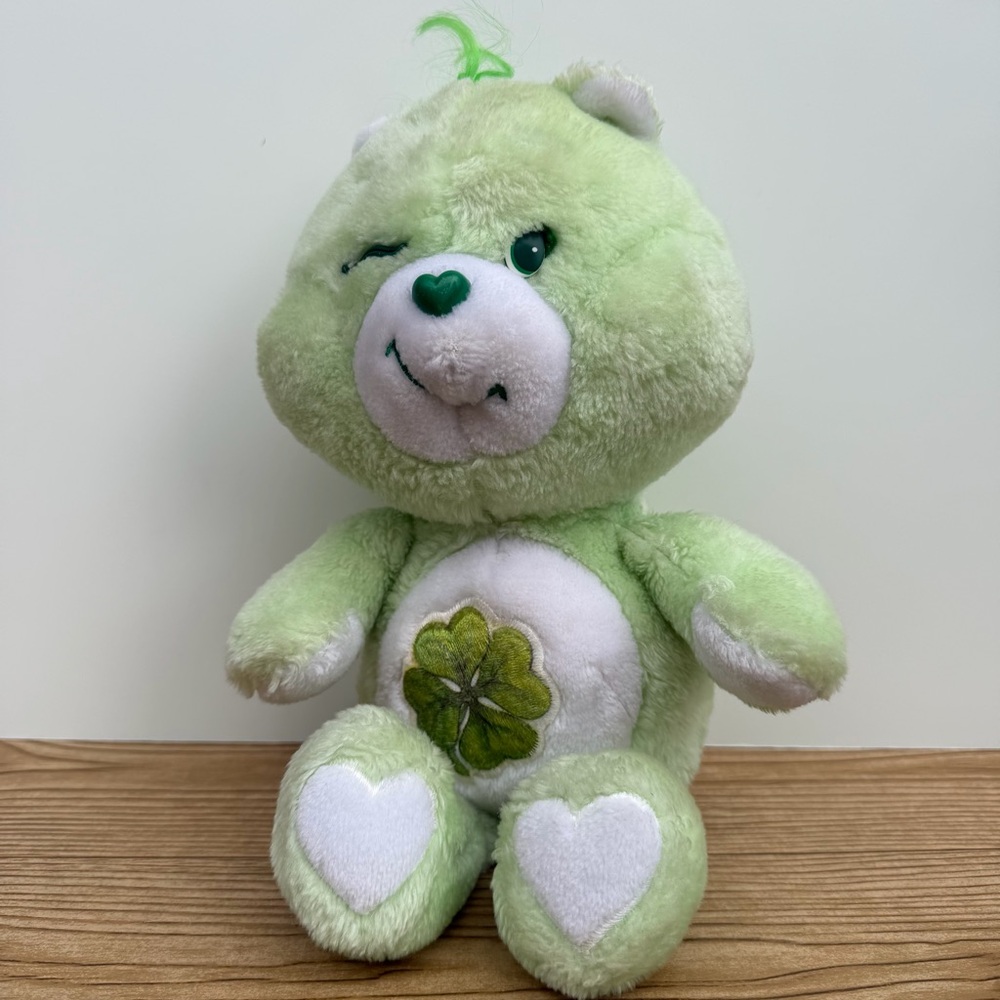1983 Kenner Care Bears Good Luck Bear 15” Vintage Plush Stuffed Animal Winking